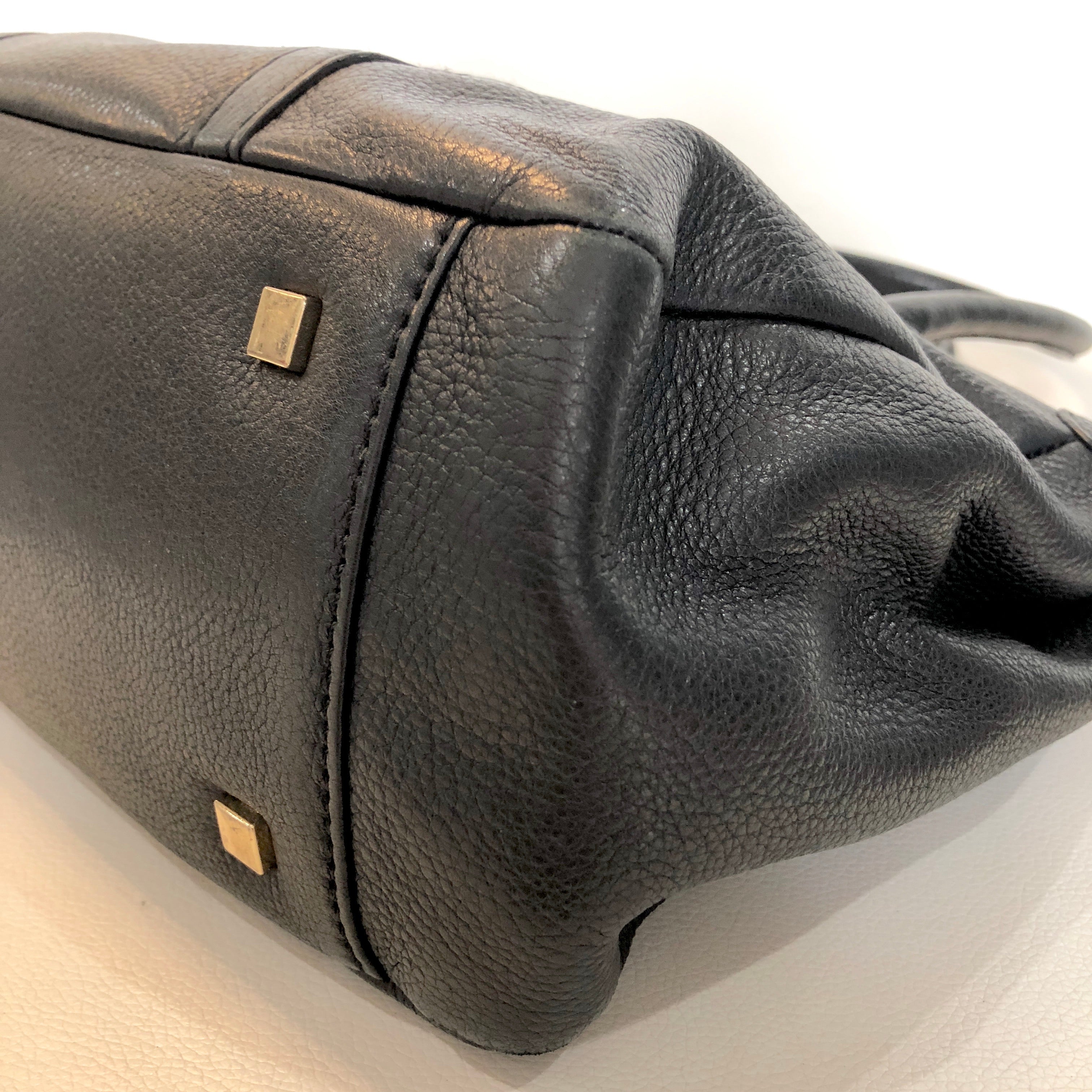 ISAAC MIZRAHI Black Leather Handbag