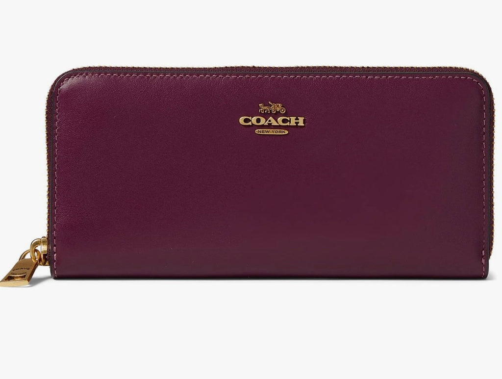 COACH Slim Accordion Zip Wallet Deep Berry NWOT