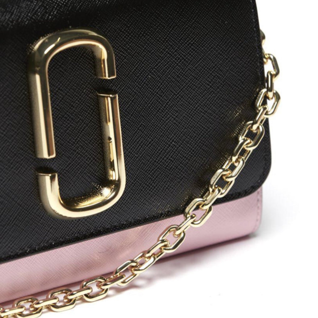 MARC JACOBS Black and Rose Wallet on Chain Bag