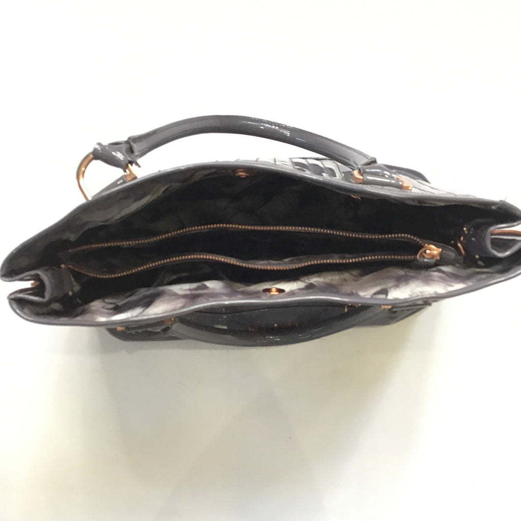 TED BAKER Gray Patent Leather Satchel