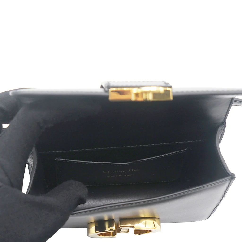CHRISTIAN DIOR Micro 30 Montaigne Bag Box Calfskin Black