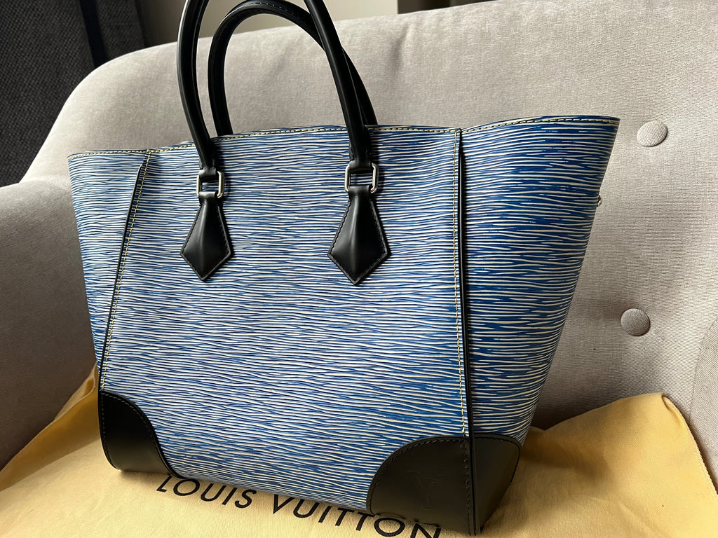 Louis Vuitton Phenix Shoulder Tote in Blue Jean Denim Blue Epi Noir