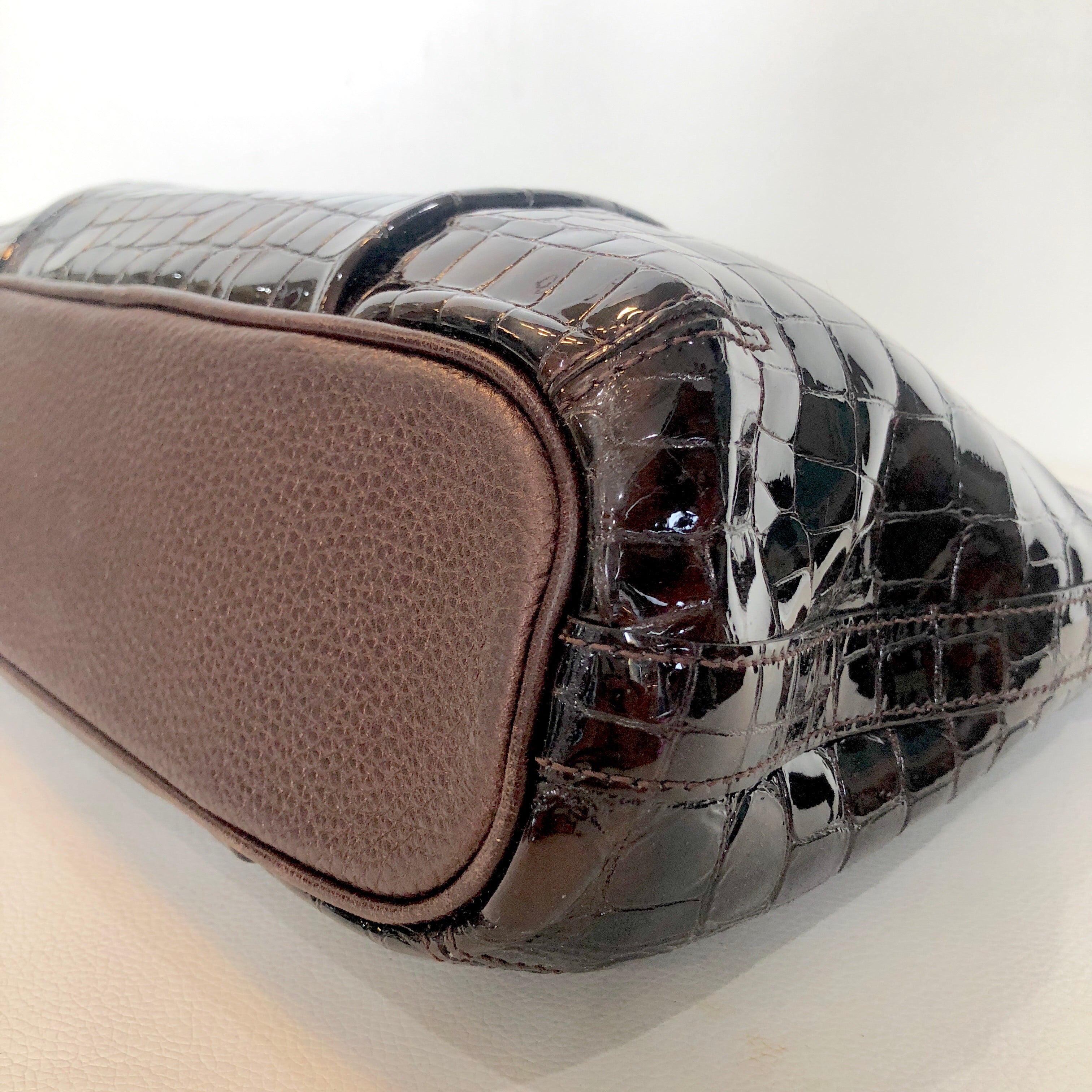 BRIGHTON Brown Patent Leather Handbag