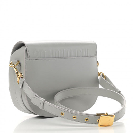 CHRISTIAN DIOR Box Calfskin Medium Bobby Flap Gray