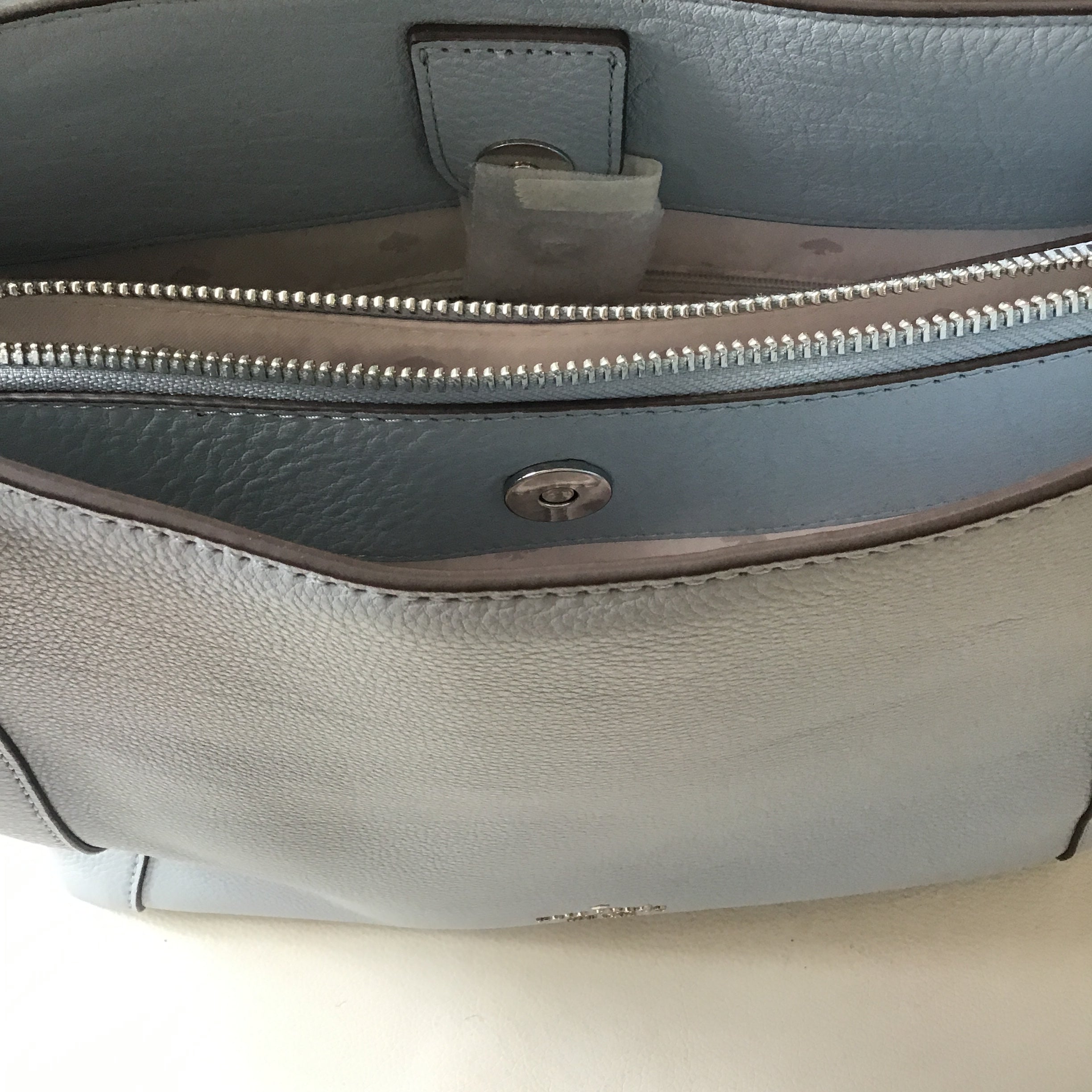 KATE SPADE NEW YORK Frosted Blue Jackson Medium Triple Compartment Shoulder Bag NWOT