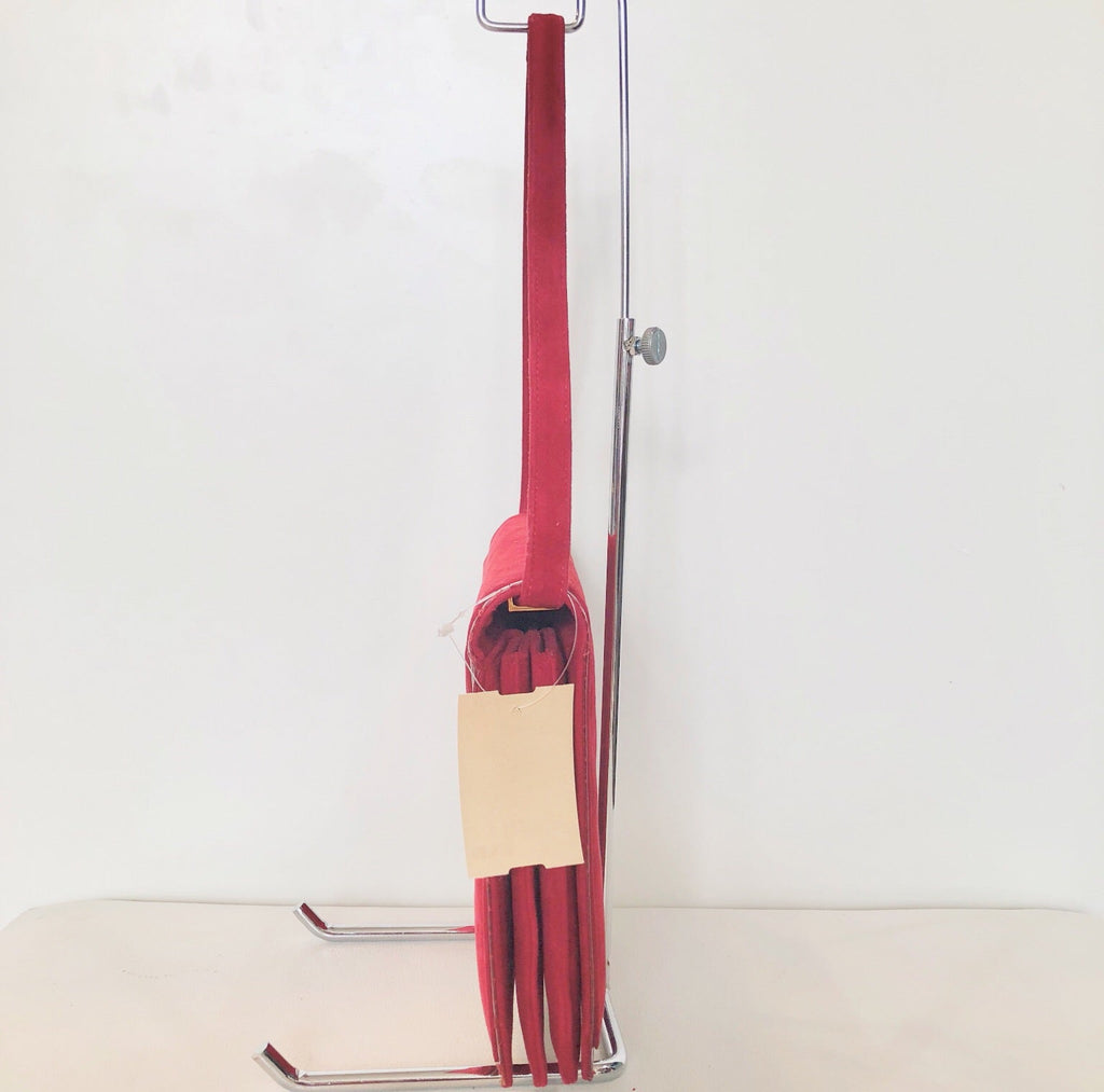 SAKS FIFTH AVENUE Red Suede Shoulder Bag