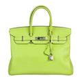 HermÃƒÆ’Ã‚Â¨s Birkin 35 Kiwi Lichen Candy Collection Bag