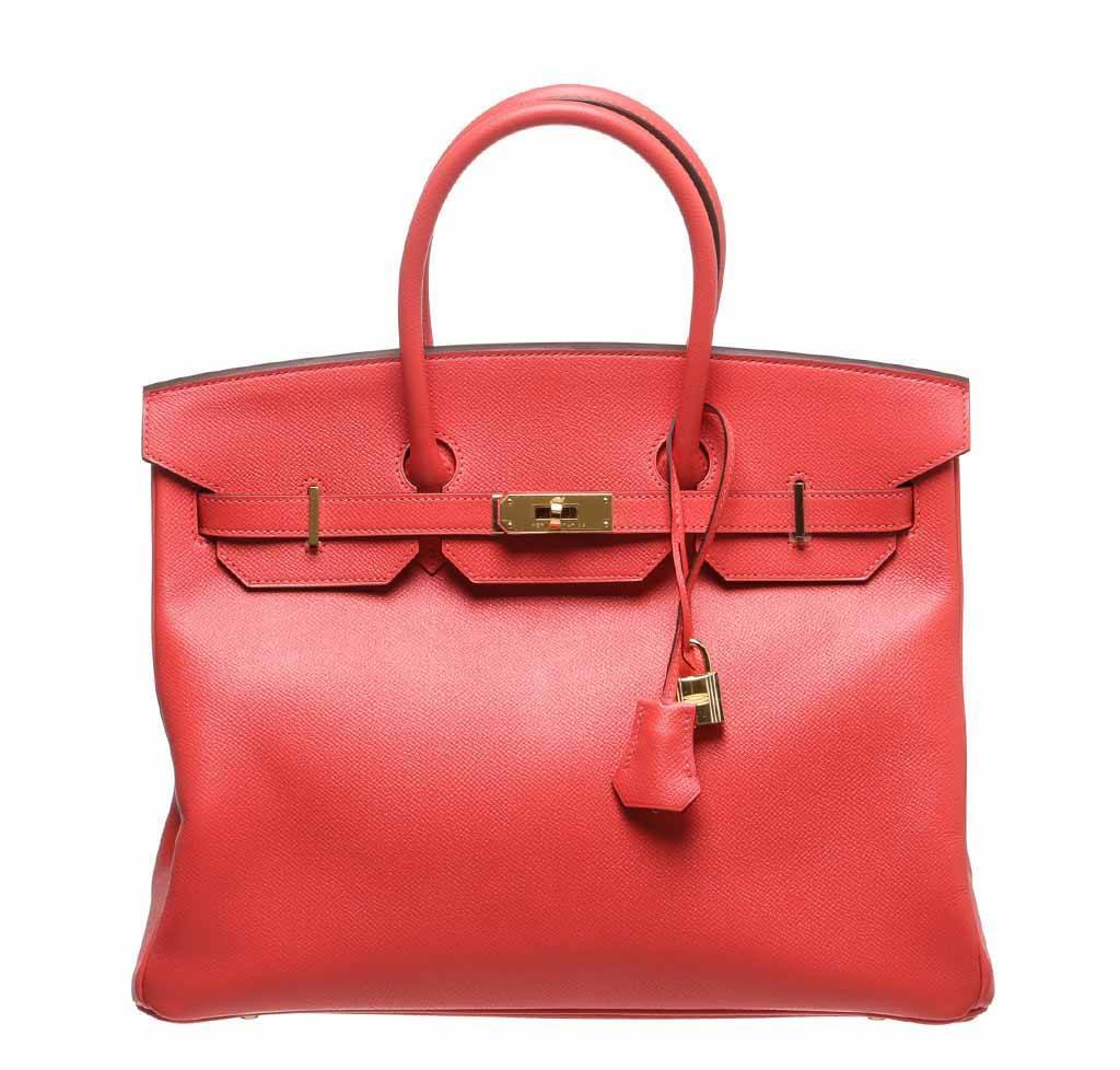HermÃƒÆ’Ã‚Â¨s Birkin 35 Rouge Pivoine Bag GHW