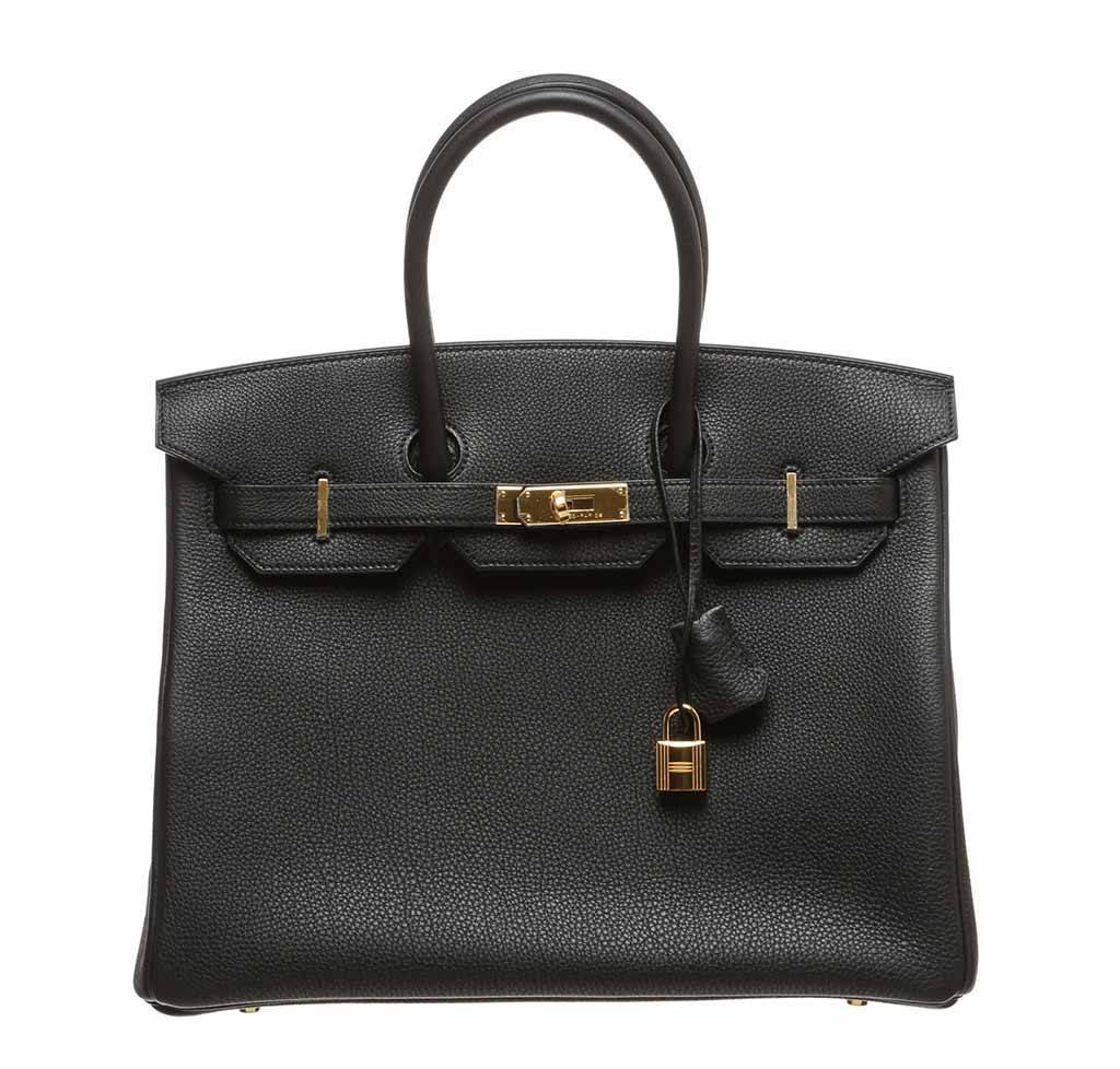 HermÃƒÆ’Ã‚Â¨s Birkin 35 Noir Bag Togo GHW