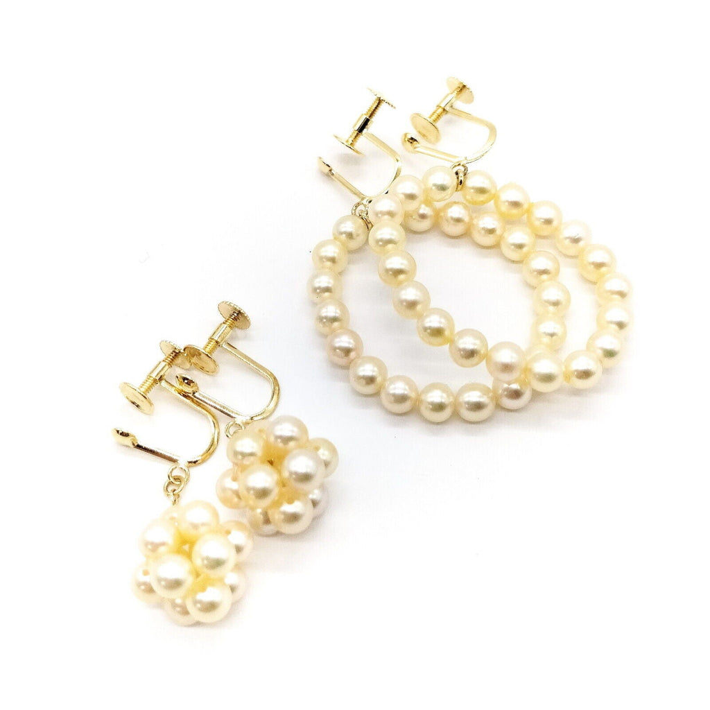 Jewelry Earring 2 set Pearl Yellow Gold