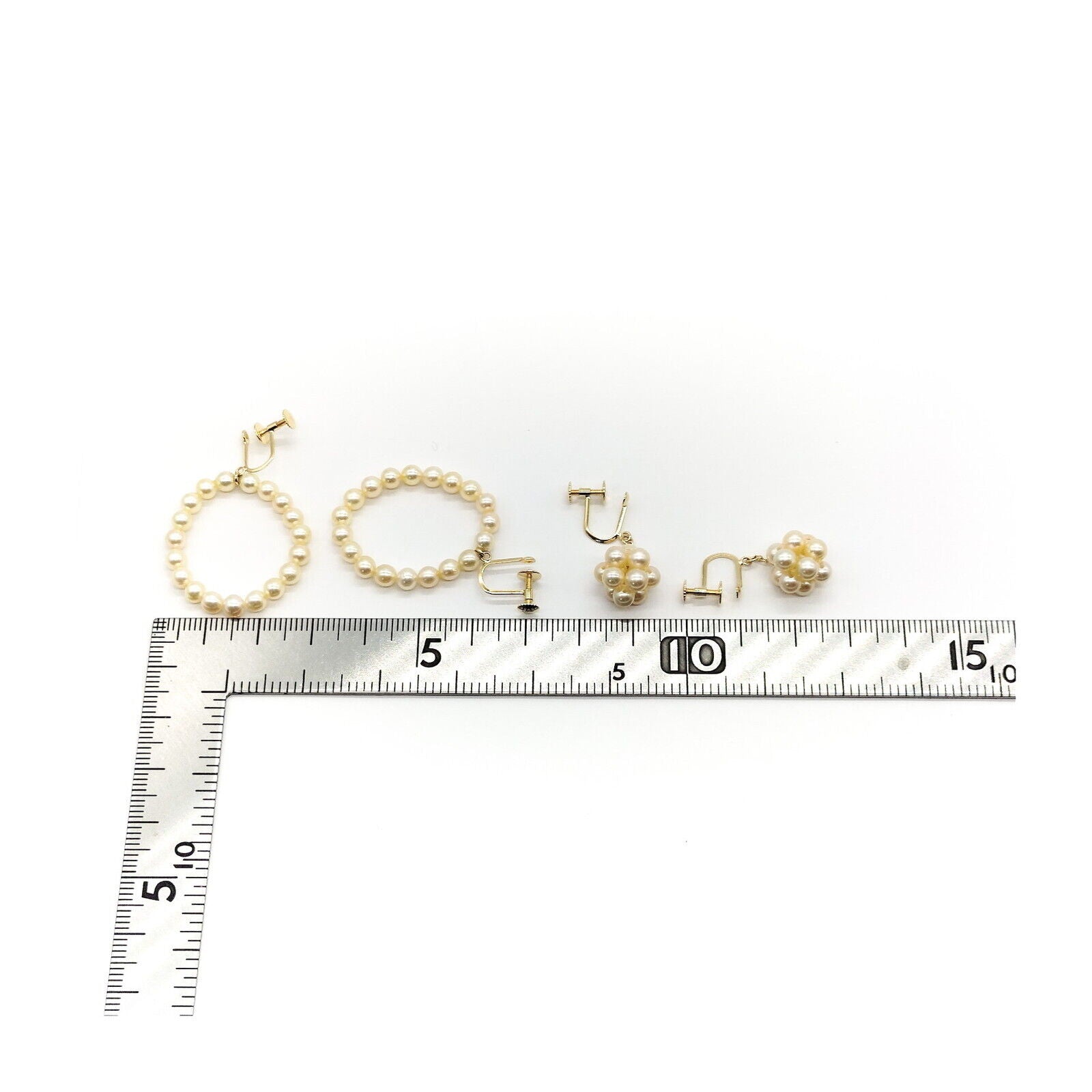 Jewelry Earring 2 set Pearl Yellow Gold