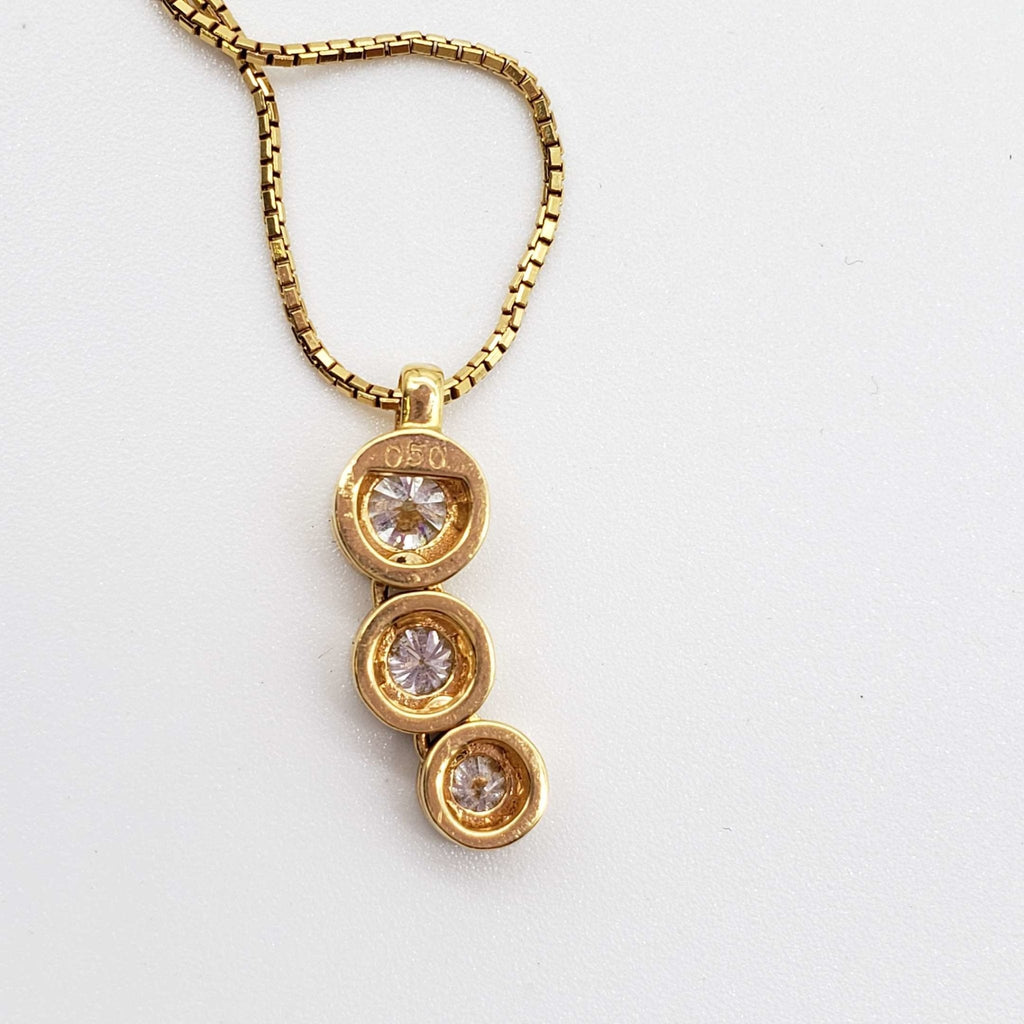 Jewelry Pendant Necklace Diamond 0.5ct Yellow Gold