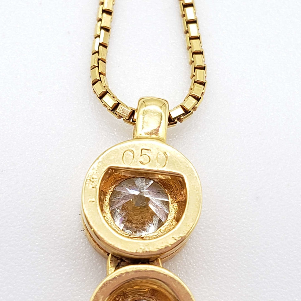 Jewelry Pendant Necklace Diamond 0.5ct Yellow Gold