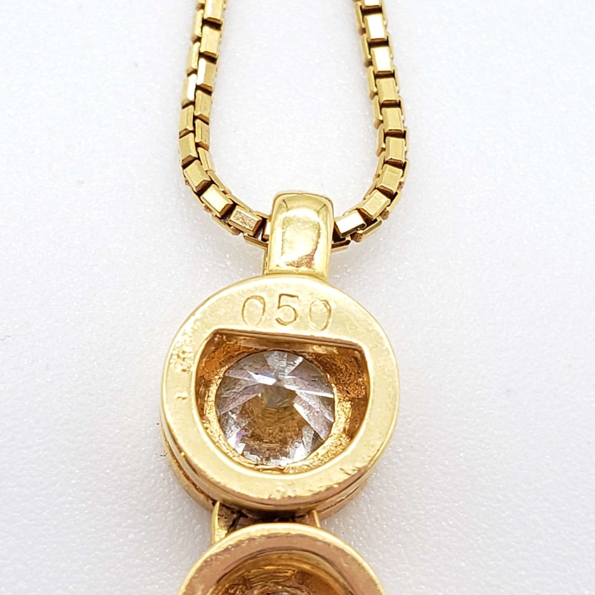 Jewelry Pendant Necklace Diamond 0.5ct Yellow Gold