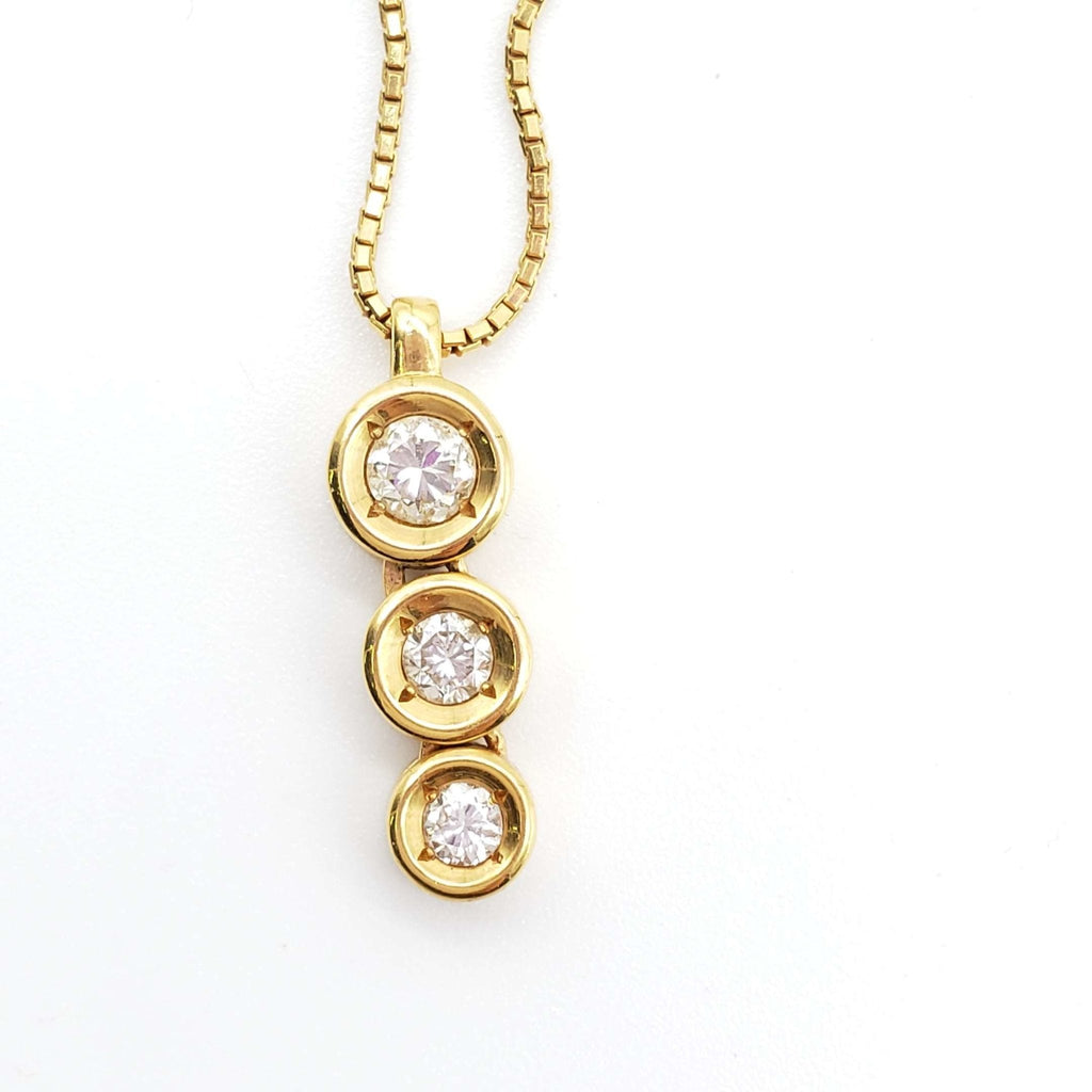 Jewelry Pendant Necklace Diamond 0.5ct Yellow Gold