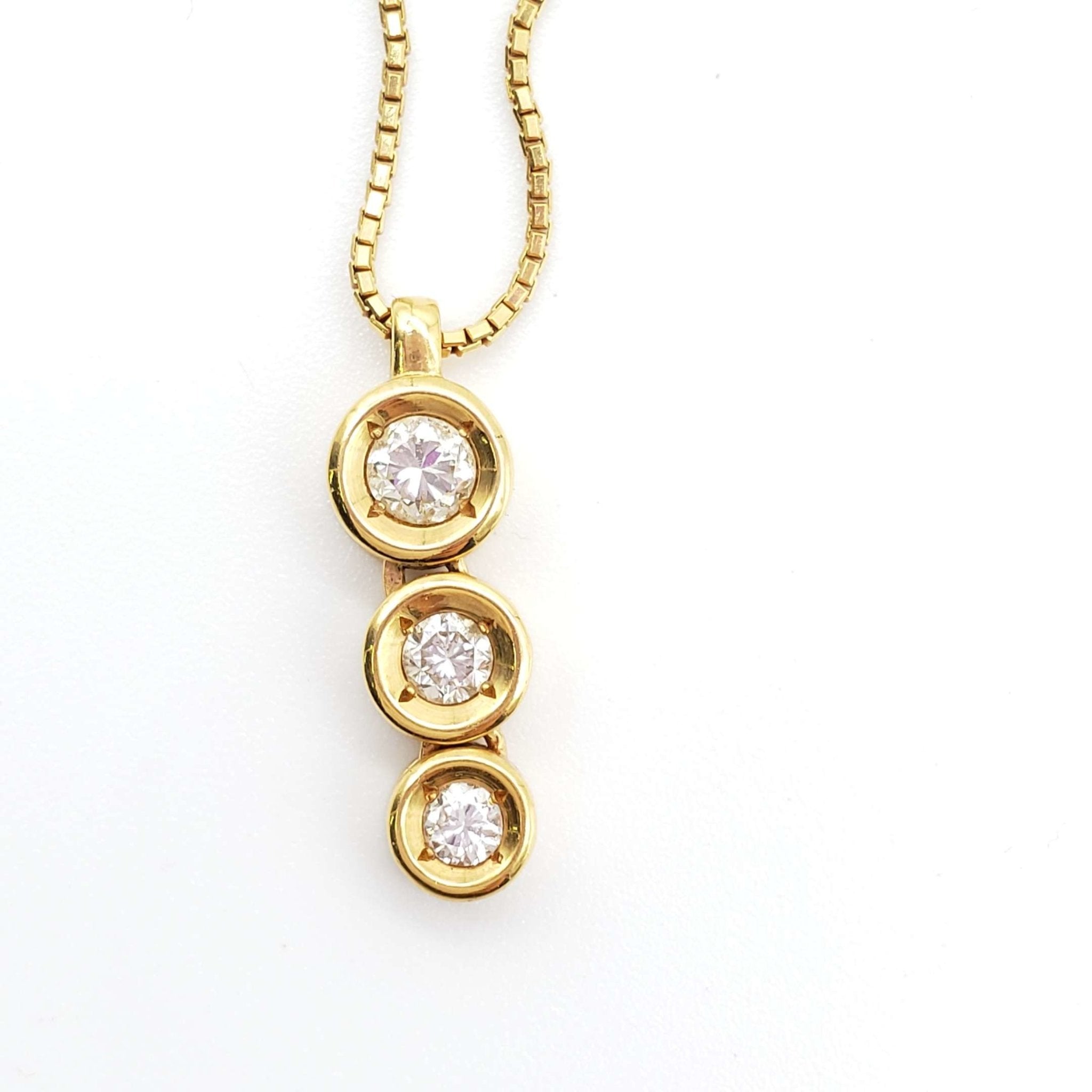 Jewelry Pendant Necklace Diamond 0.5ct Yellow Gold