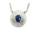 Jewelry Pendant Necklace Sapphire 0.32ct Platinum