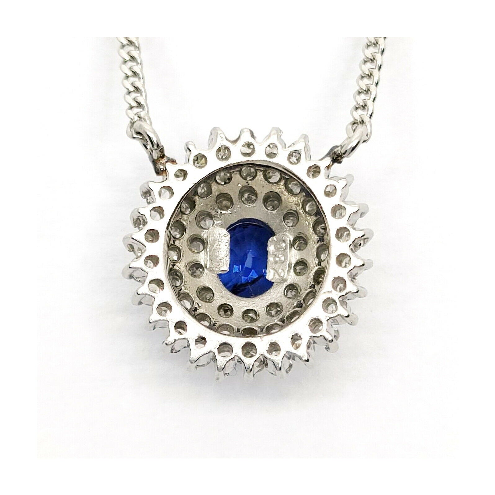 Jewelry Pendant Necklace Sapphire 0.32ct Platinum