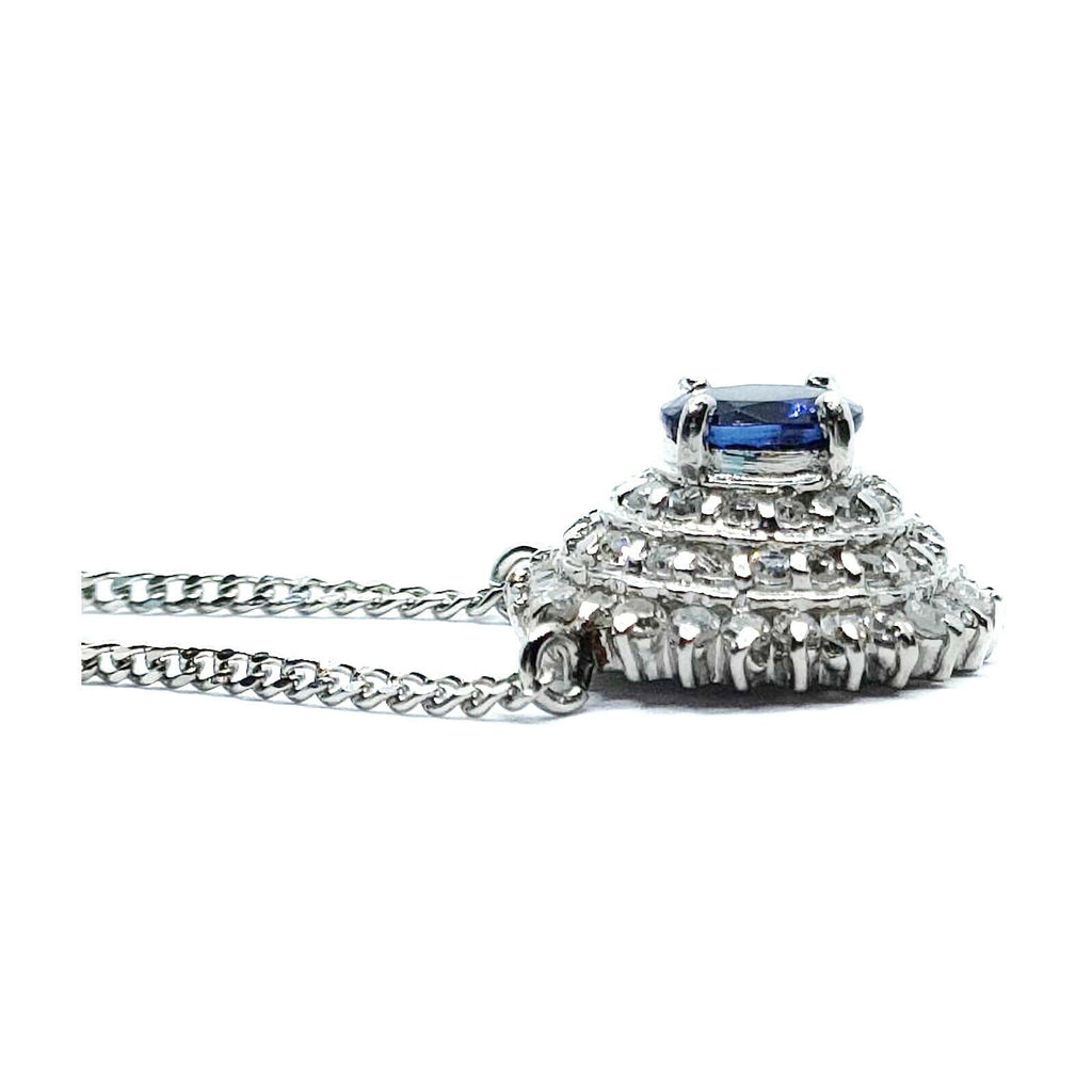 Jewelry Pendant Necklace Sapphire 0.32ct Platinum