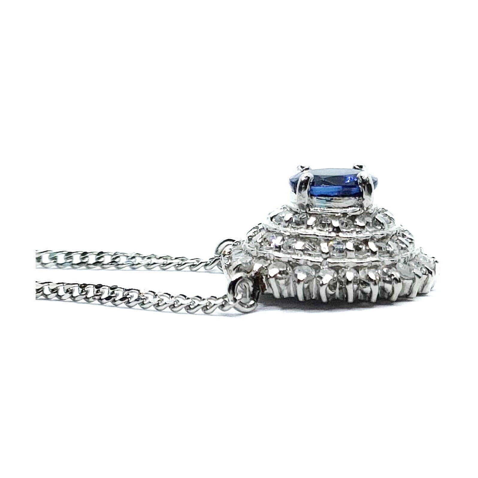 Jewelry Pendant Necklace Sapphire 0.32ct Platinum