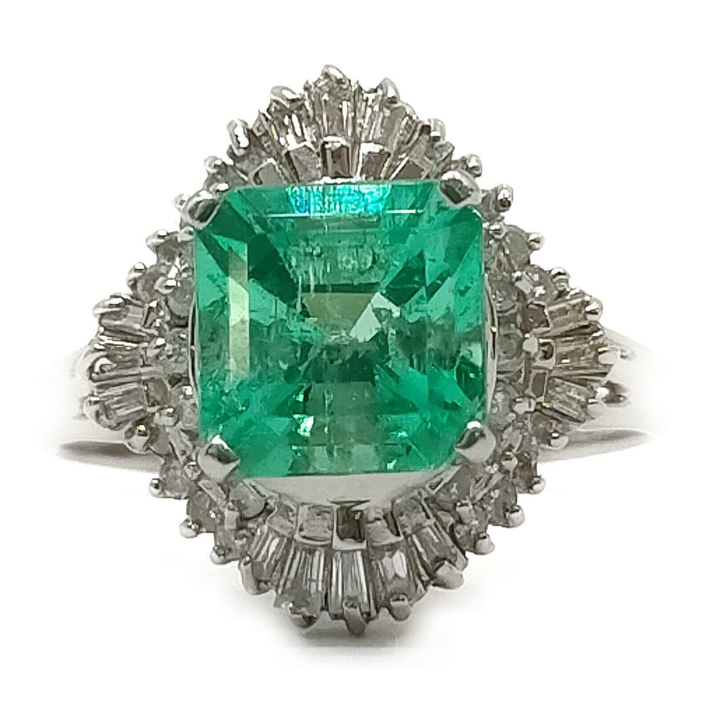 Jewelry Ring Emerald 1ct Platinum Swanky