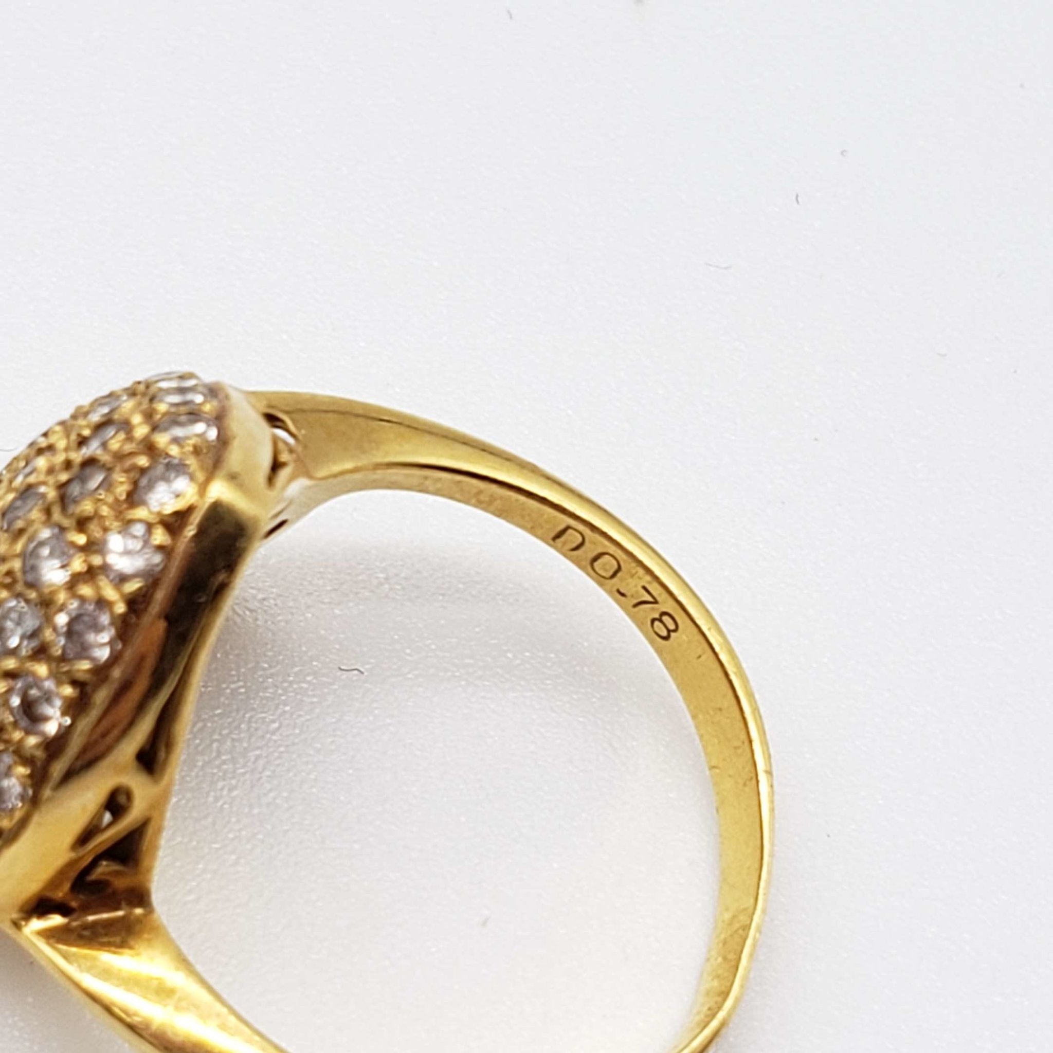 Jewelry Ring Heart Diamond 0.78ct 18k Yellow Gold