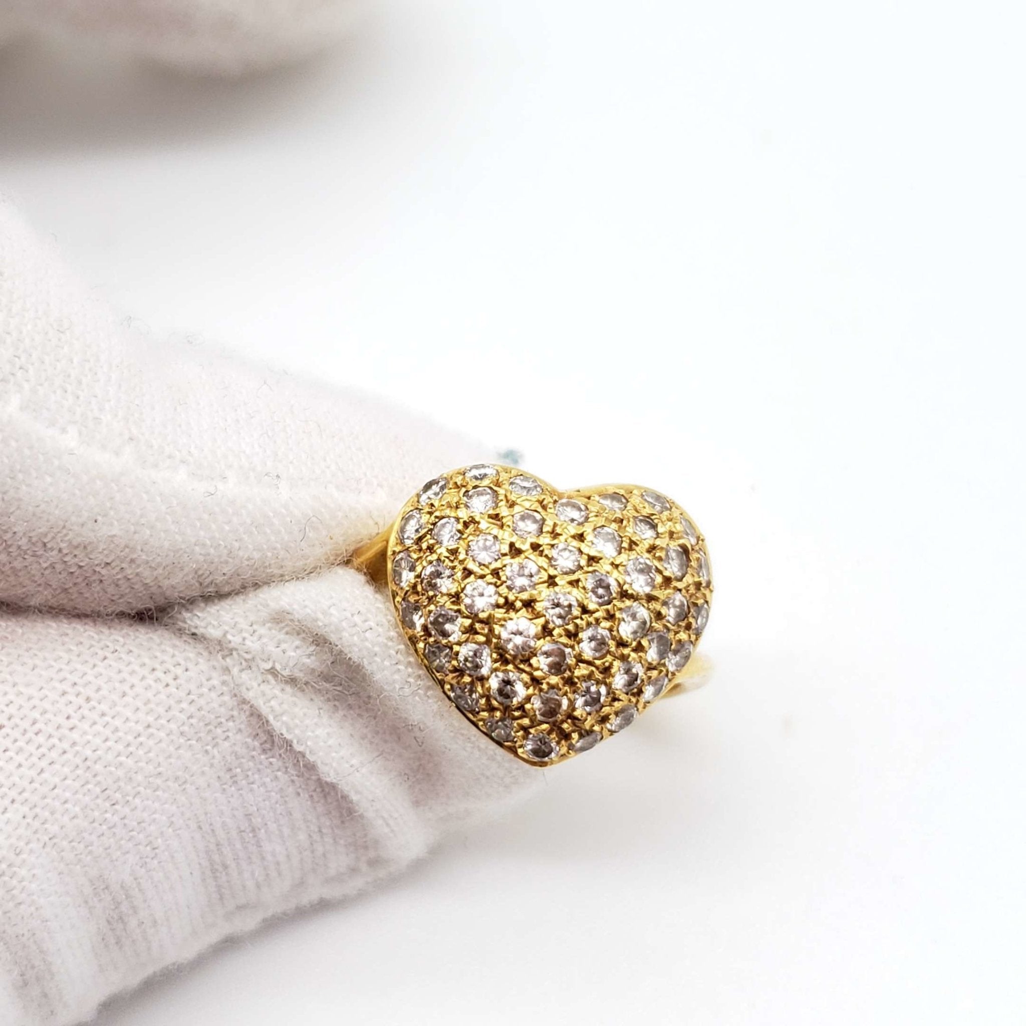 Jewelry Ring Heart Diamond 0.78ct 18k Yellow Gold