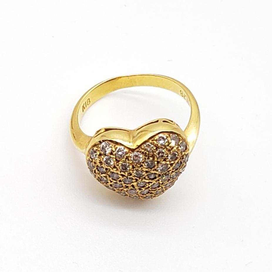 Jewelry Ring Heart Diamond 0.78ct 18k Yellow Gold