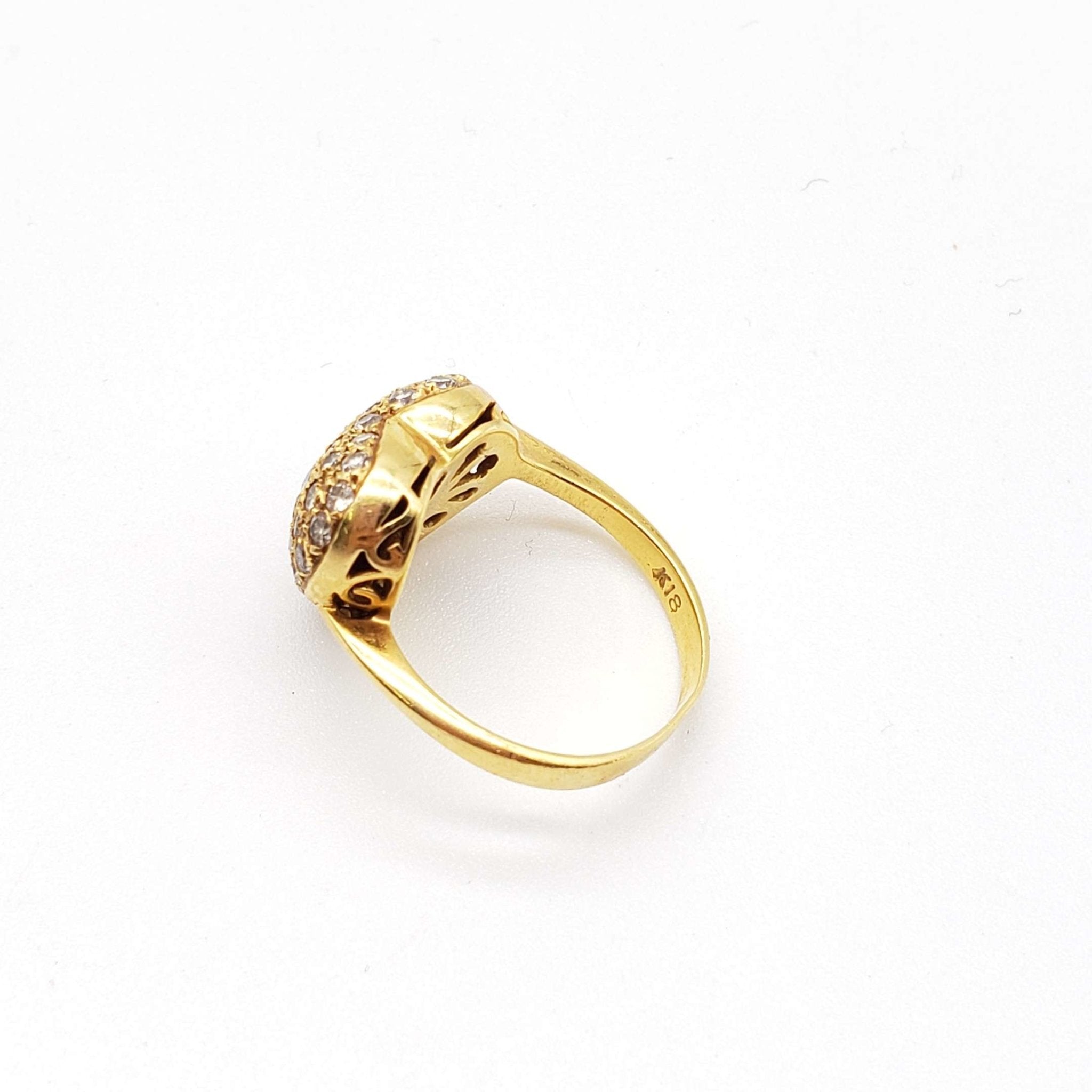 Jewelry Ring Heart Diamond 0.78ct 18k Yellow Gold