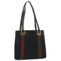 GUCCI GG Canvas Web Sherry Line Shoulder Bag Black Red Green jk1453