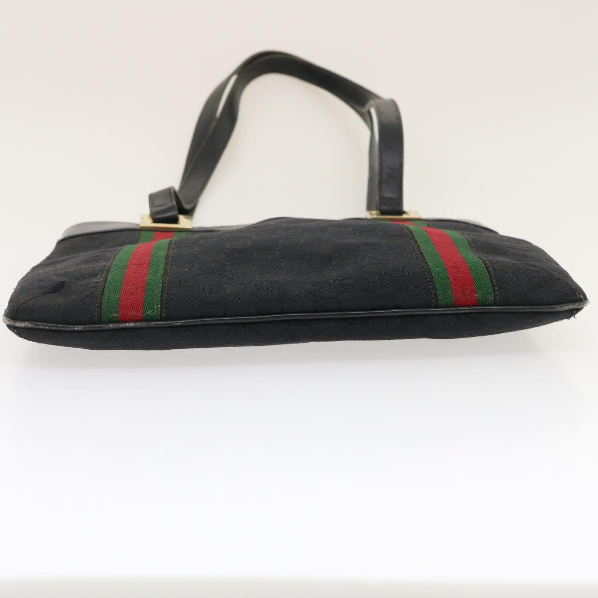 GUCCI GG Canvas Web Sherry Line Shoulder Bag Black Red Green jk1453
