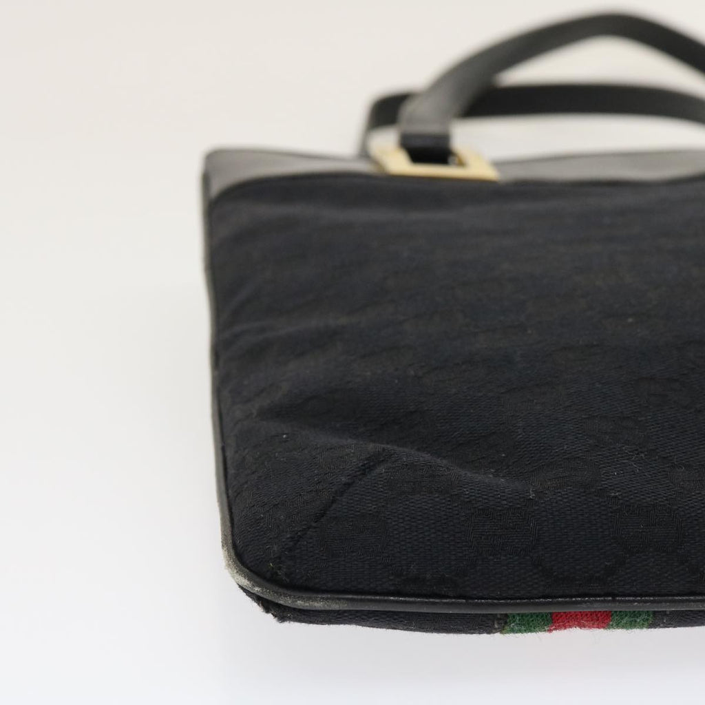 GUCCI GG Canvas Web Sherry Line Shoulder Bag Black Red Green jk1453