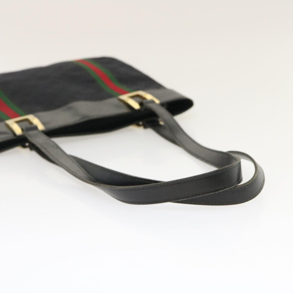 GUCCI GG Canvas Web Sherry Line Shoulder Bag Black Red Green jk1453
