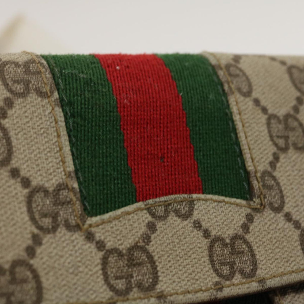 GUCCI Web Sherry Line GG Canvas Pouch Red Green Brown jk1495