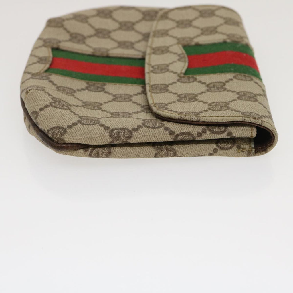 GUCCI Web Sherry Line GG Canvas Pouch Red Green Brown jk1495
