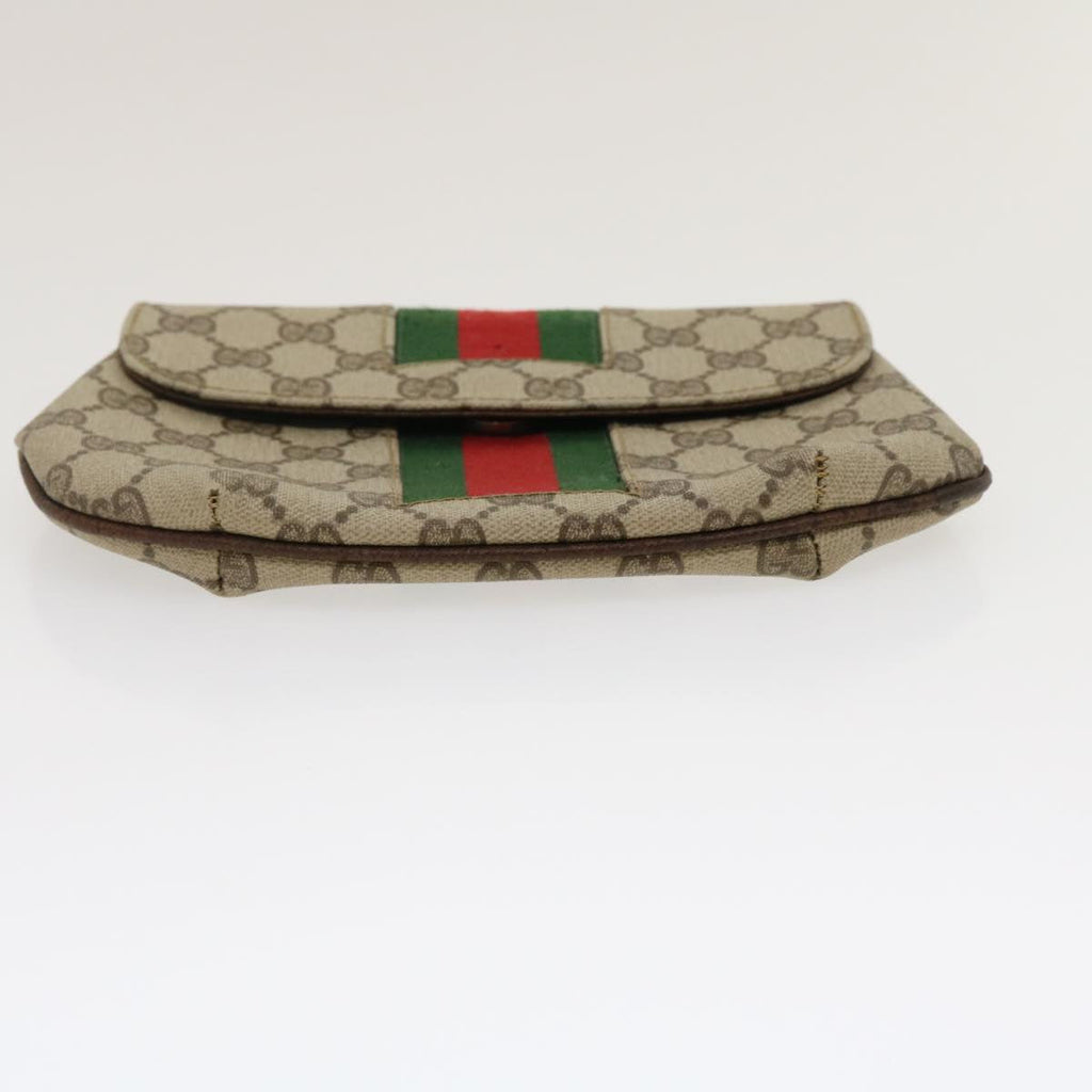 GUCCI Web Sherry Line GG Canvas Pouch Red Green Brown jk1495