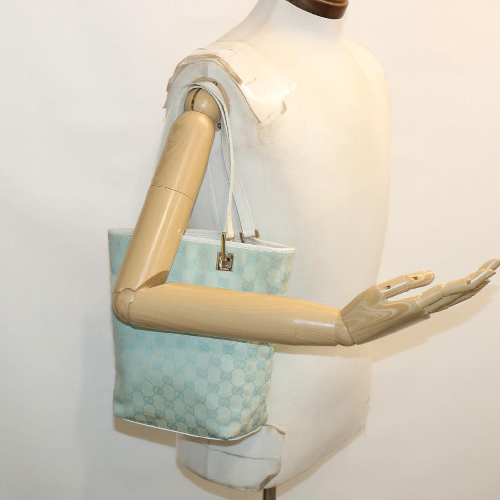 GUCCI GG Canvas Shoulder Bag Light Blue 0021099 001998 34957