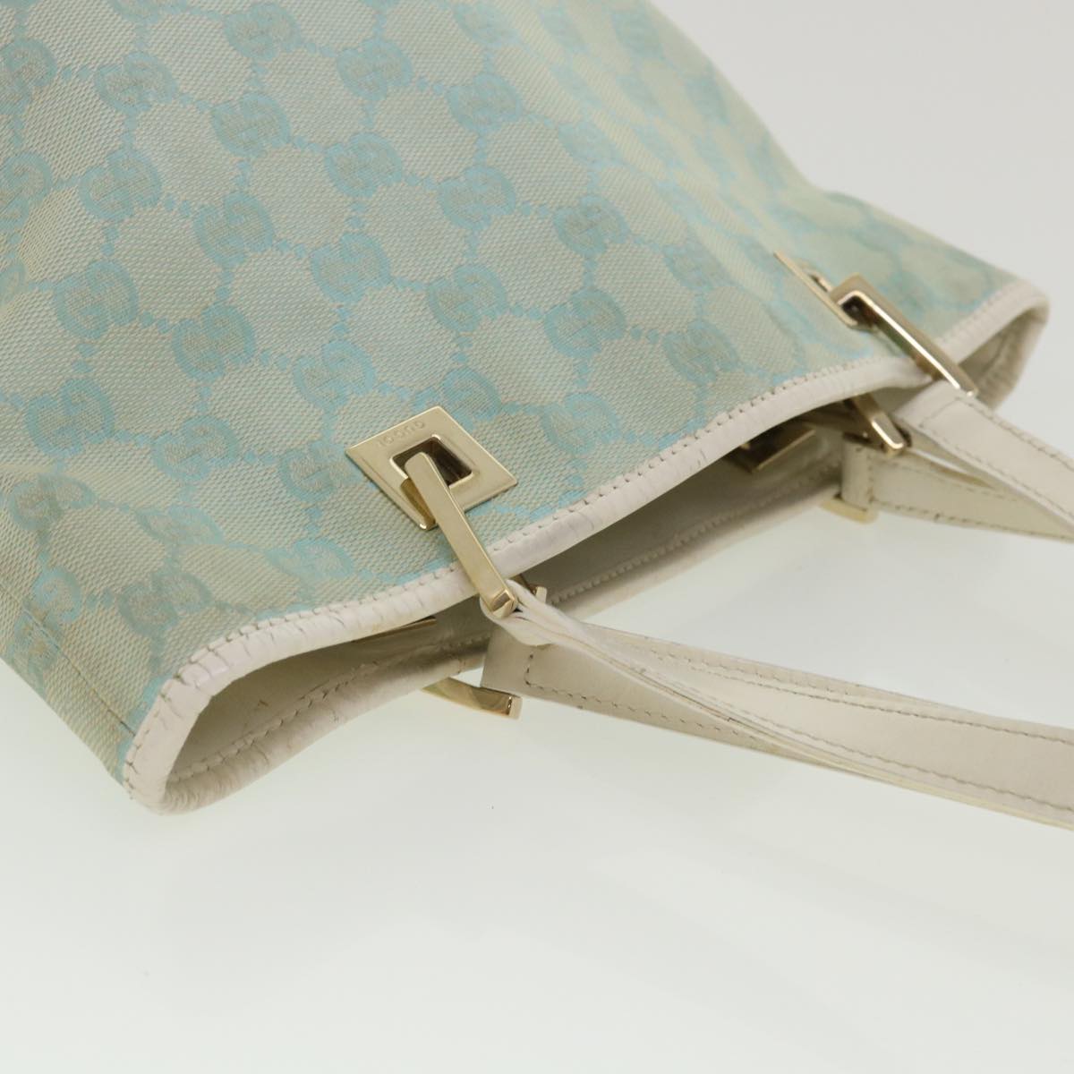 GUCCI GG Canvas Shoulder Bag Light Blue 0021099 001998 34957