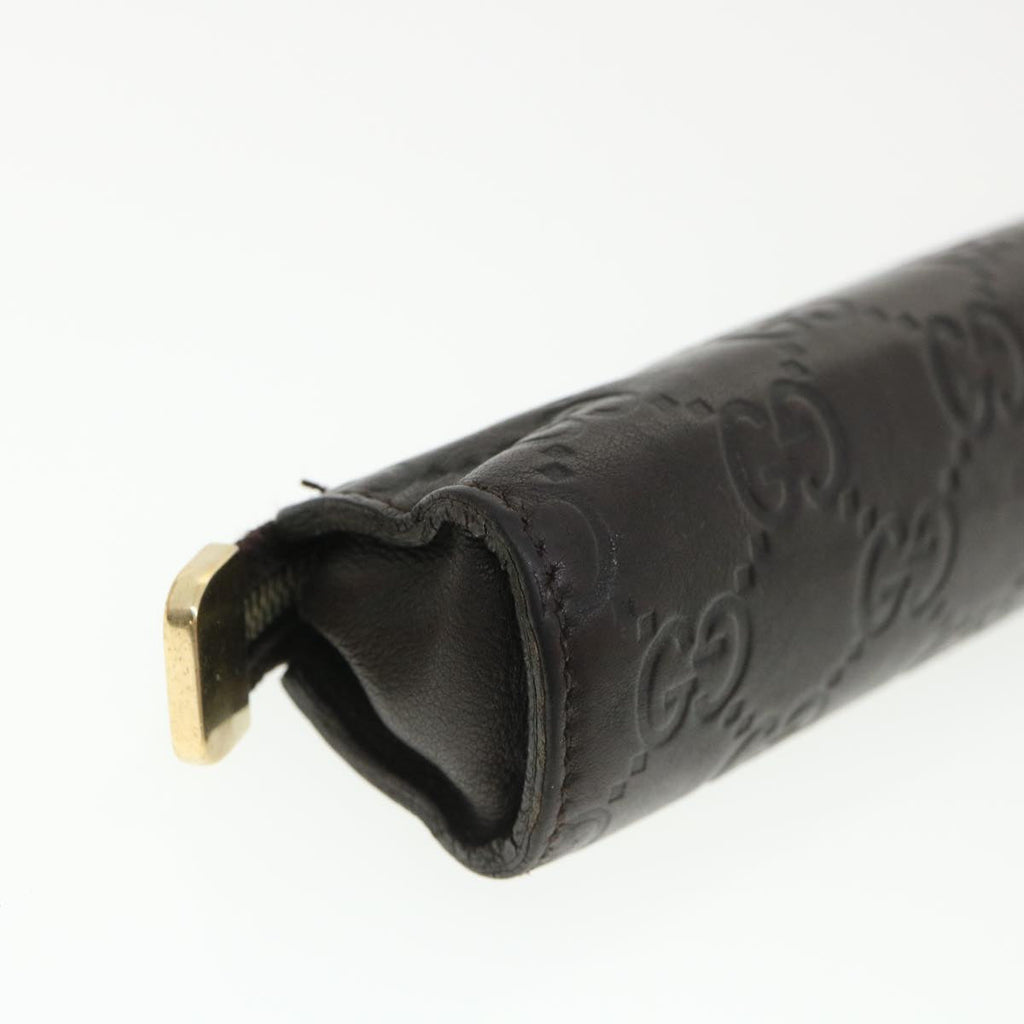 GUCCI Guccissima Pen Case Leather Dark Brown 256579 jk3028