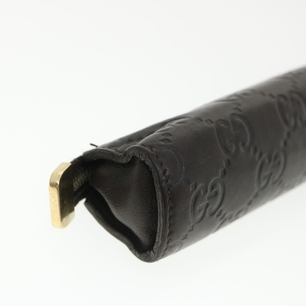 GUCCI Guccissima Pen Case Leather Dark Brown 256579 jk3028