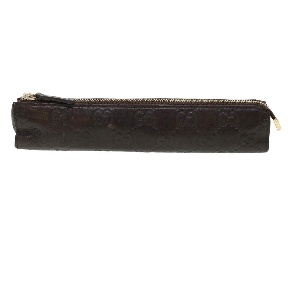 GUCCI Guccissima Pen Case Leather Dark Brown 256579 jk3028