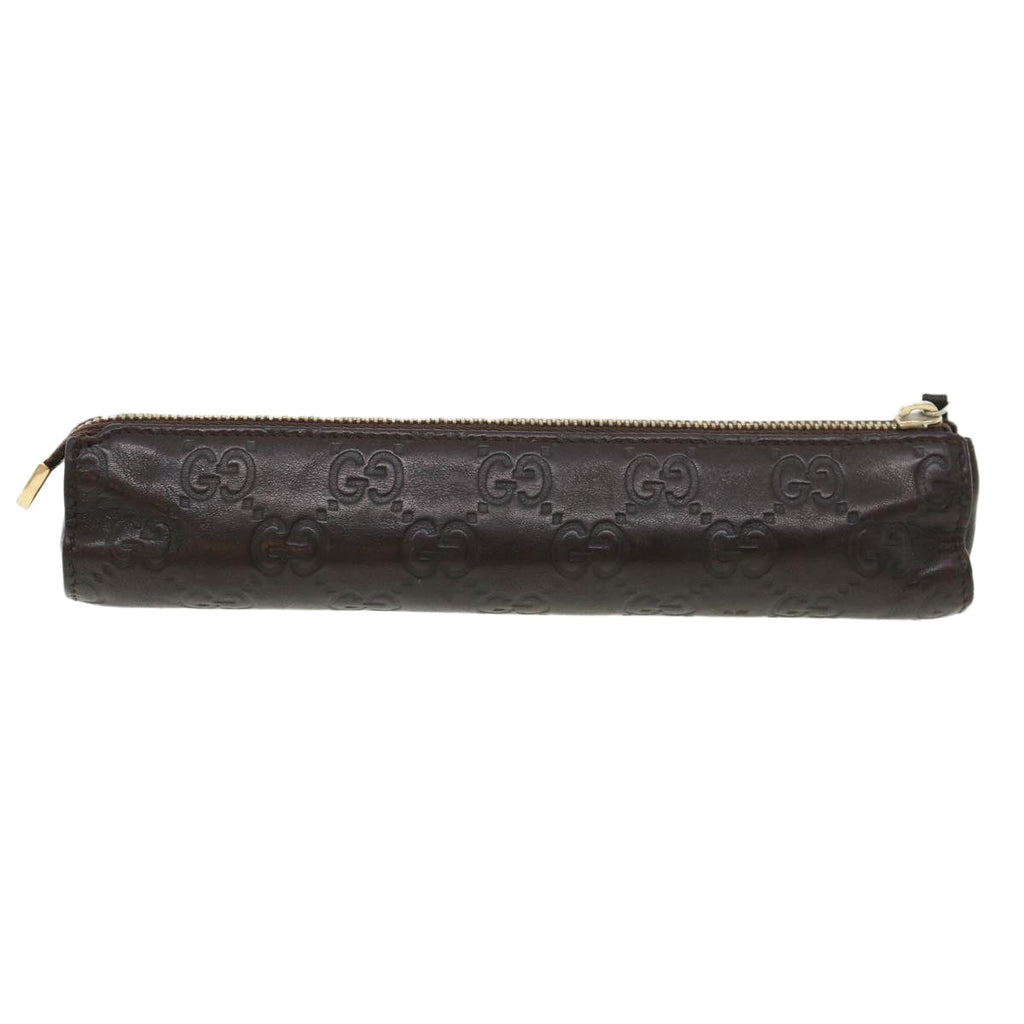 GUCCI Guccissima Pen Case Leather Dark Brown 256579 jk3028