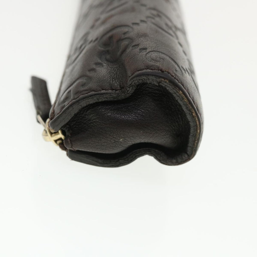 GUCCI Guccissima Pen Case Leather Dark Brown 256579 jk3028