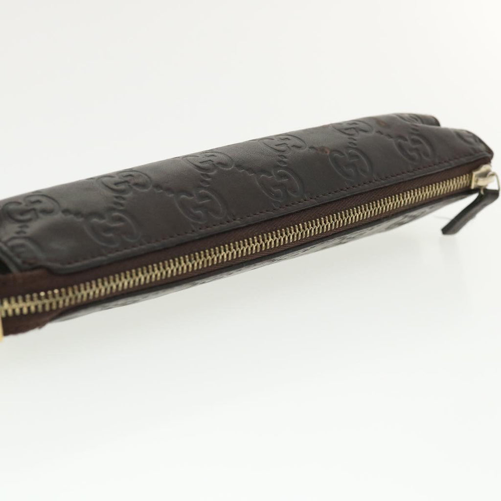 GUCCI Guccissima Pen Case Leather Dark Brown 256579 jk3028