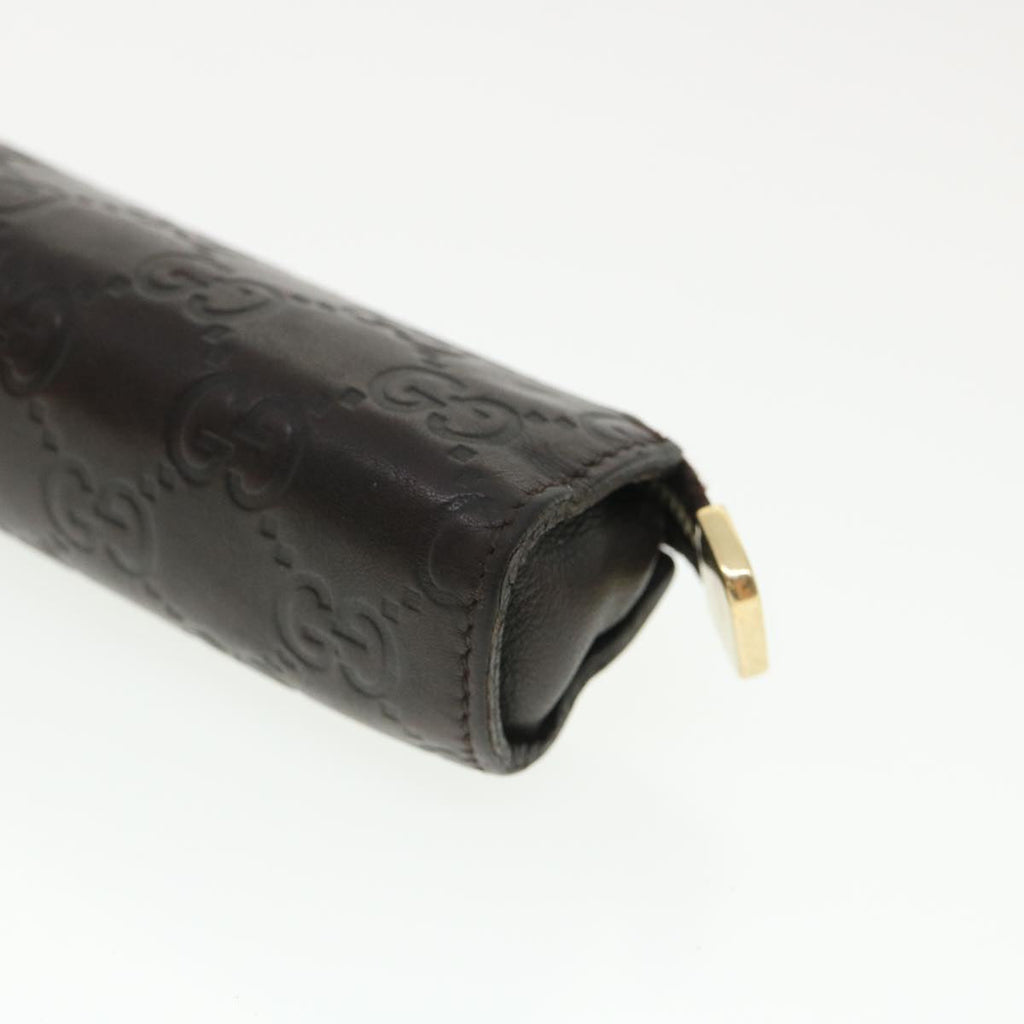 GUCCI Guccissima Pen Case Leather Dark Brown 256579 jk3028