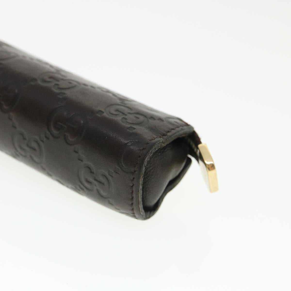 GUCCI Guccissima Pen Case Leather Dark Brown 256579 jk3028