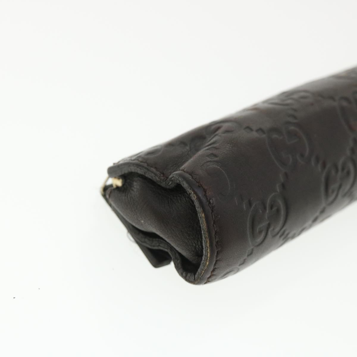 GUCCI Guccissima Pen Case Leather Dark Brown 256579 jk3028