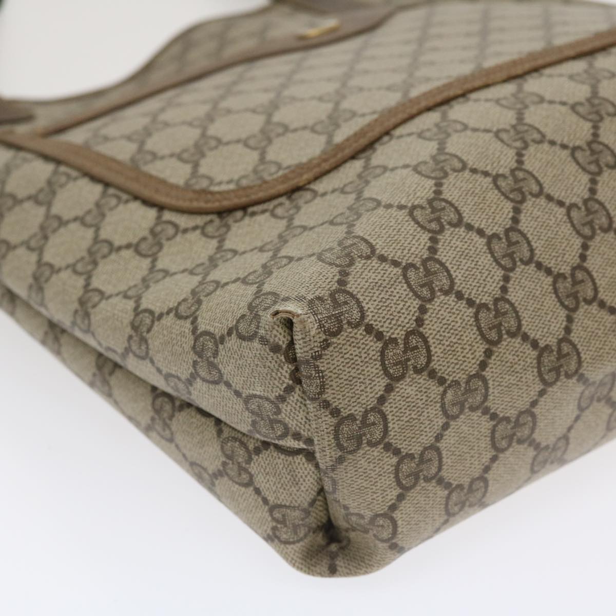 GUCCI Web Sherry Line GG Canvas Tote Bag PVC Leather Beige 40 02 003 34976