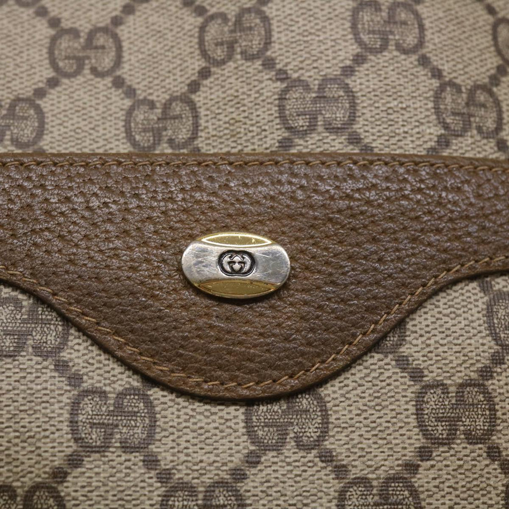 GUCCI Web Sherry Line GG Canvas Tote Bag PVC Leather Beige 40 02 003 34976