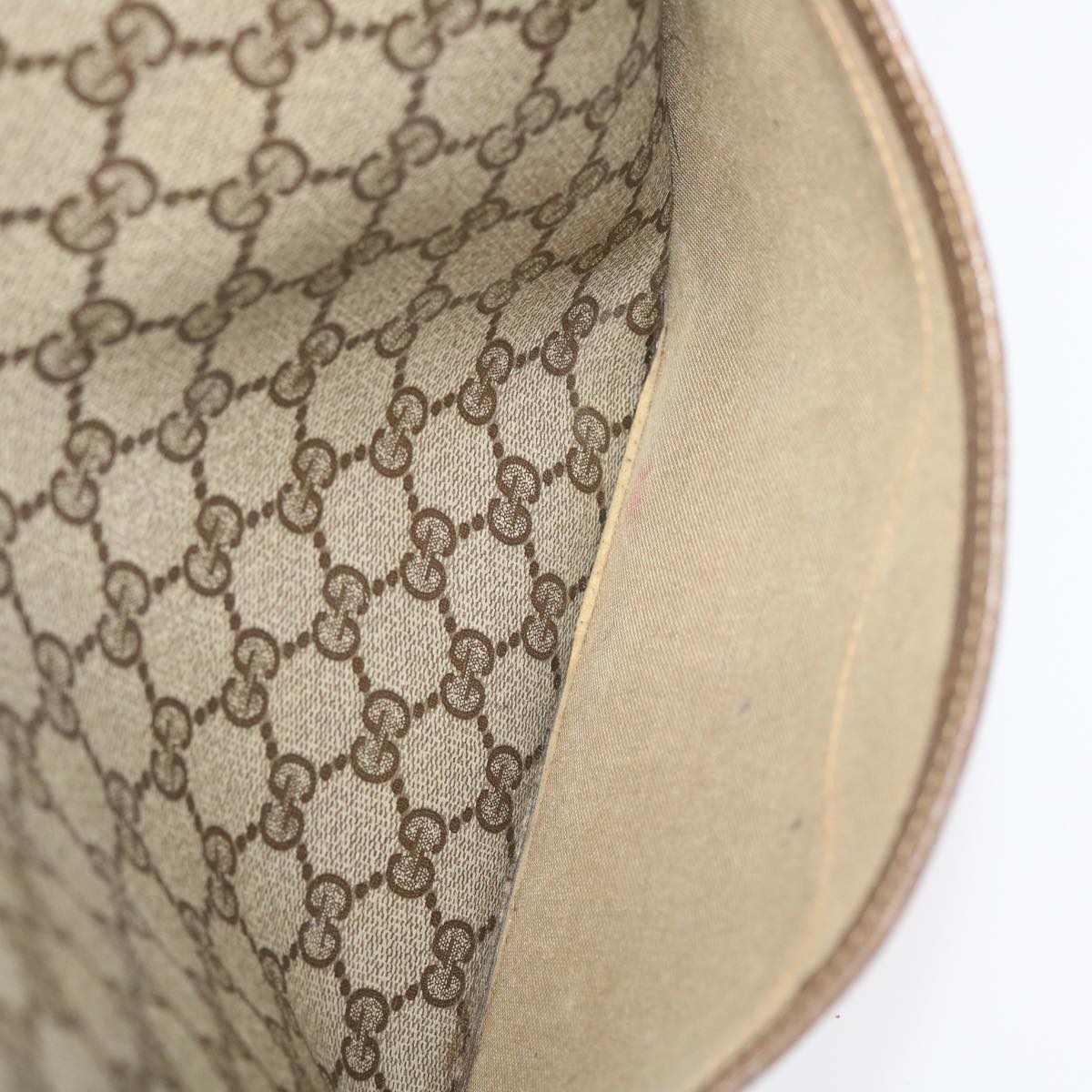 GUCCI Web Sherry Line GG Canvas Tote Bag PVC Leather Beige 40 02 003 34976